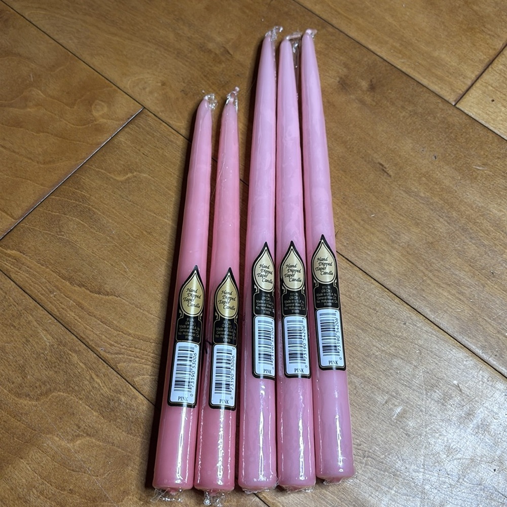 Hand Dipped Taper Candles | Pretty in Pink | 5 Candles | Table Decor | Bundle
